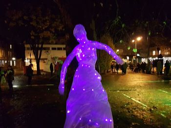 View of illuminated tree at night