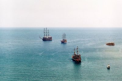 Boat sailing in sea