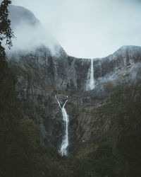 Scenic view of waterfall