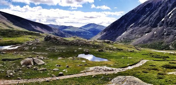 Scenic view of mountain against sky