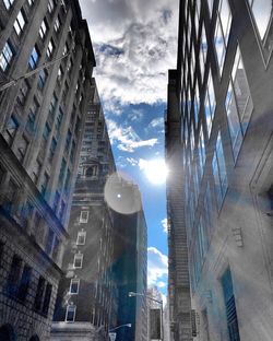 Low angle view of modern building against sky