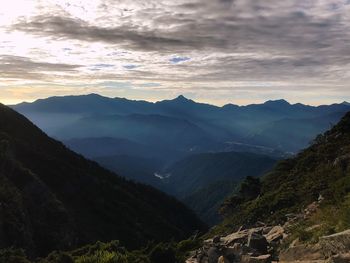 Scenic view of mountains against sky