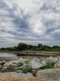 Scenic view of river against sky