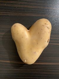 High angle view of heart shape on table