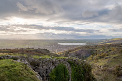 View from the top of cheddar gorge in somerset.