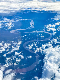 Aerial view of sea against sky