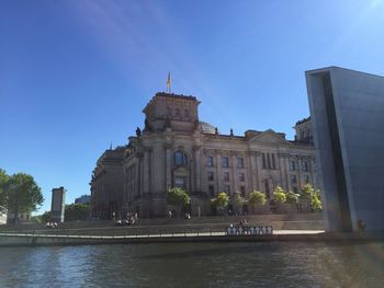 View of historic building against blue sky