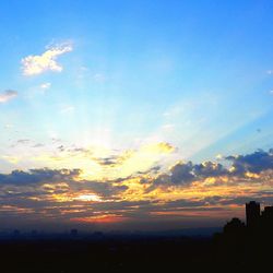 Scenic view of landscape against sky at sunset