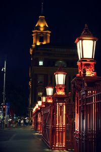 Illuminated building at night