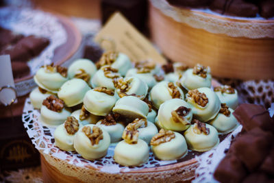 Close-up of desert served in plate