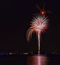 Fireworks display at night