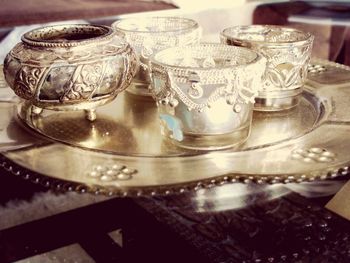 Close-up of food on table