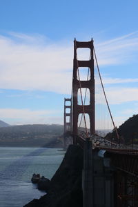 View of suspension bridge against sky