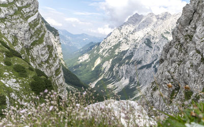 Scenic view of mountains against sky