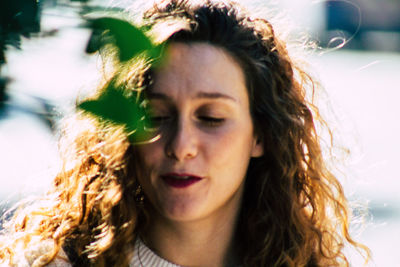 Close-up portrait of young woman