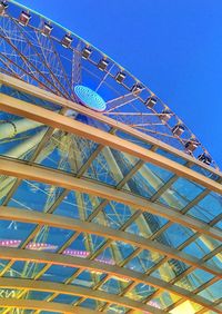 Low angle view of built structure against blue sky