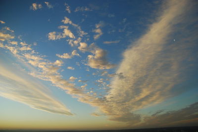 Low angle view of sky at sunset