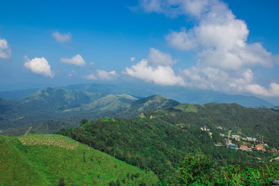 High angle view of landscape against sky