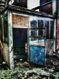 Close-up of abandoned door