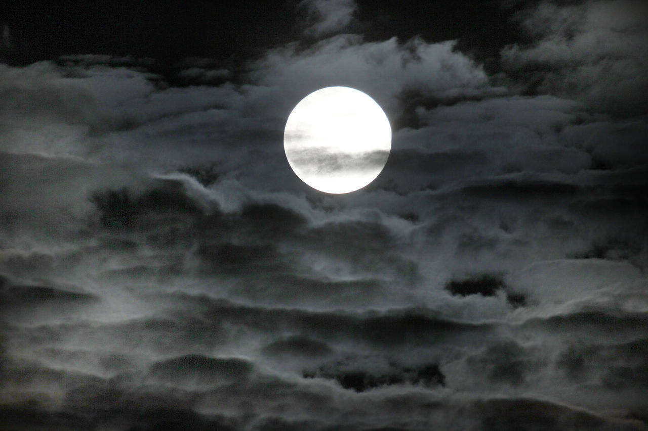 LOW ANGLE VIEW OF MOON AT NIGHT