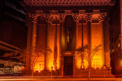 View of illuminated building at night