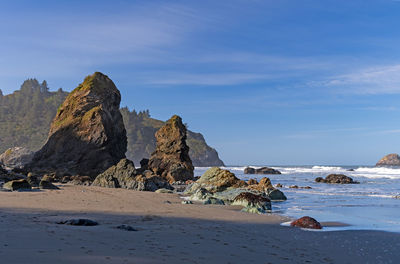 Scenic view of beach against sky