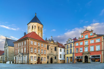 Market square in paderborn city center, germany