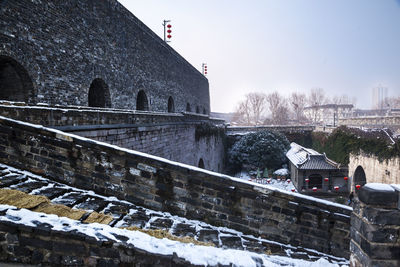 View of snow covered building