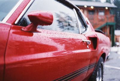 Close-up of car on street