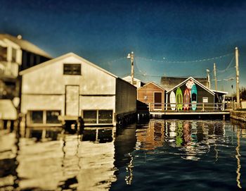 Reflection of buildings in water