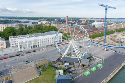 Skywheel helsinki is a 40 meter tall ferris wheel in central helsinki, finland.