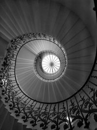 Low angle view of spiral staircase