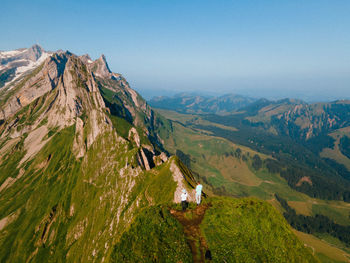 Scenic view of mountains against clear sky