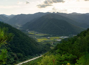 Scenic view of mountains against sky