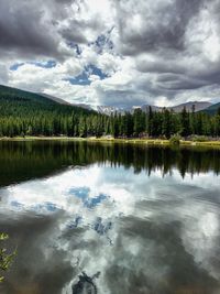 Reflection of clouds in lake