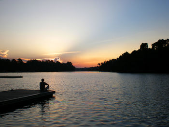 Sunset over lake