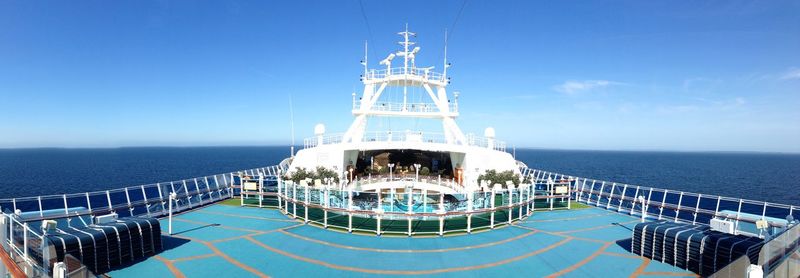 View of sea against blue sky