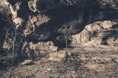 Rock formation on land