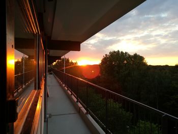 Empty bridge at sunset