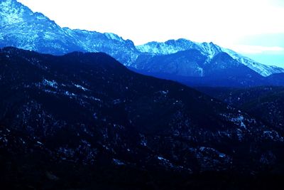 Scenic view of snowcapped mountains