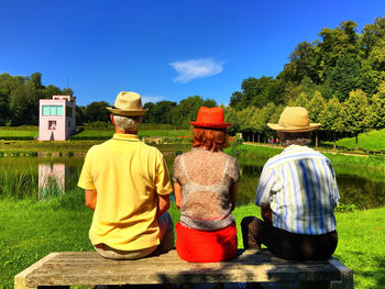 Tourists in garden