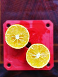 Close-up of lemon slice