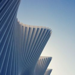 Low angle view of modern building against clear sky