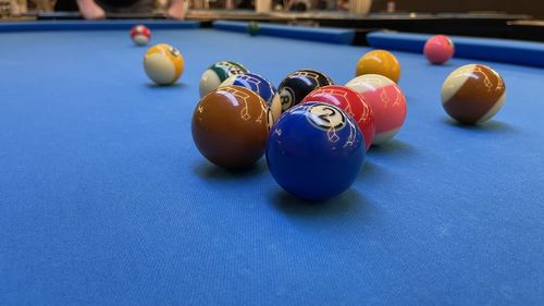Close-up of balls on table