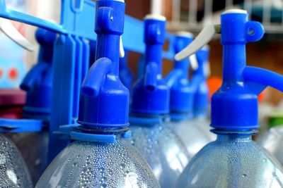 Close-up of plastic object on black background