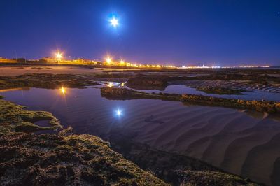 Scenic view of lake against clear sky