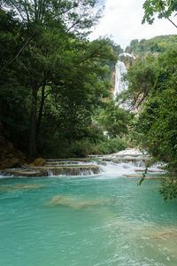 View of swimming pool in sea