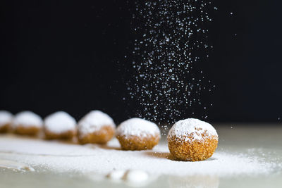 Close-up of ice cream on table