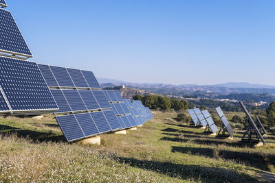 Solar panels in a rural landscape in spain