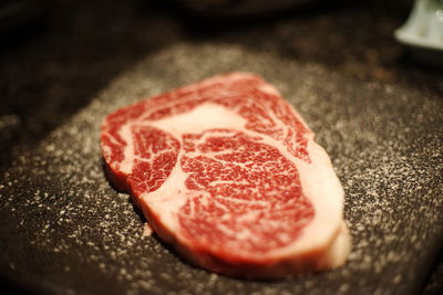 Close-up of food on table